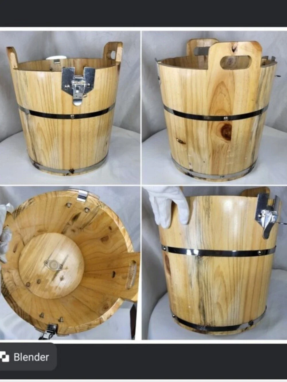 Oster Ice Cream Shop 4-Quart Wood Bucket Ice Cream Maker Lid Not Included